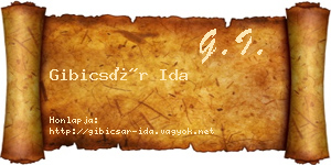 Gibicsár Ida névjegykártya